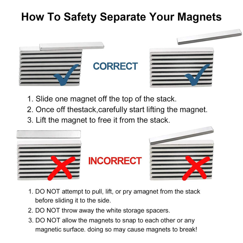  [AUSTRALIA] - Strong Magnet - 25 Pack Neodymium Bar Magnets, Powerful Rare Earth Magnets - Industrial Strength NdFeB Magnet Set for Fridge, DIY, Crafts - 60 x 10 x 3 mm