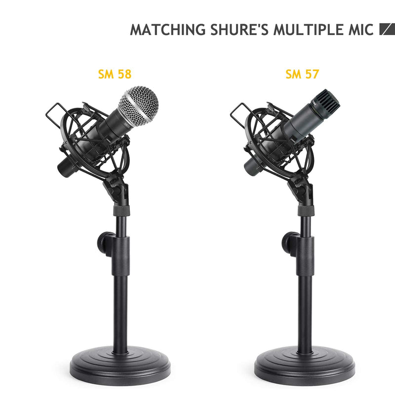  [AUSTRALIA] - Desk Microphone Stand, Adjustable Table Mic Stand with Shock Mount Holder for Shure SM58-LC SM57-LC Cardioid Dynamic Microphone by Frgyee