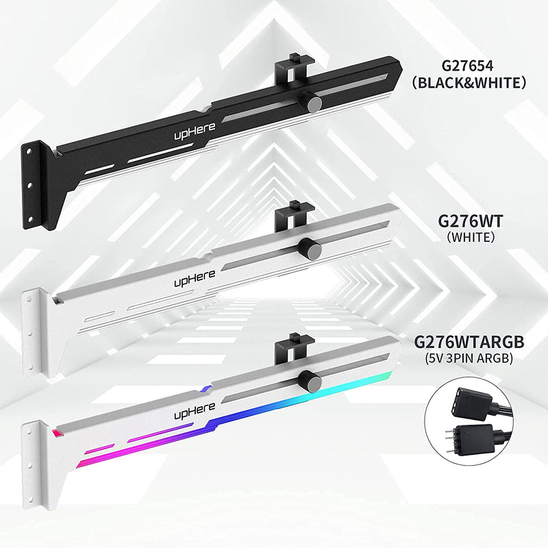  [AUSTRALIA] - upHere G276WT White Graphics Card GPU Brace Support Video Card Sag Holder/Holster Bracket,Adjustable Length and Height Support,G276WT