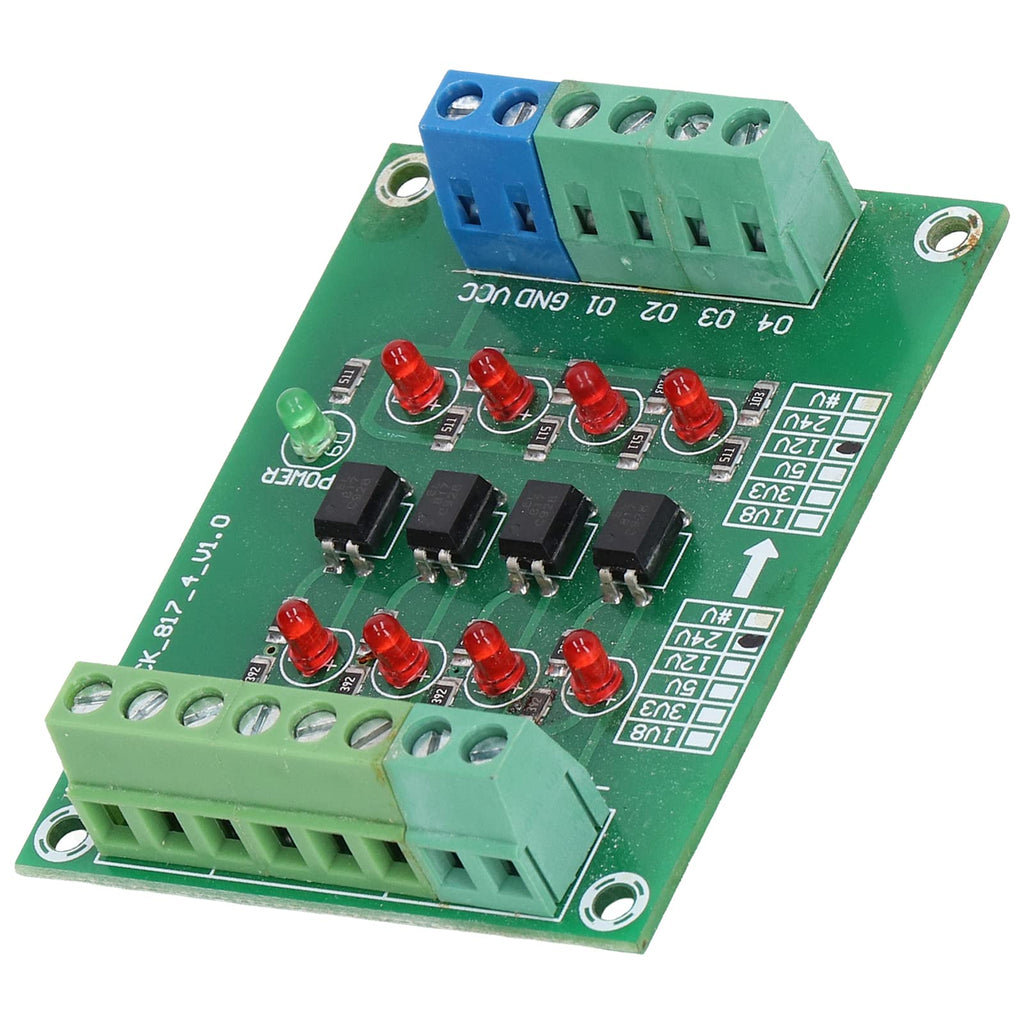  [AUSTRALIA] - Fyearfly Optocoupler Isolation Card, 4-Channel Optocoupler Isolation Module 24V to 5V PLC Signal Level Voltage Converter Electrical Component, for Pnp to Npn Conversion