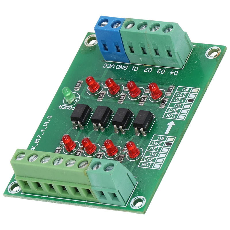  [AUSTRALIA] - Fyearfly Optocoupler Isolation Card, 4-Channel Optocoupler Isolation Module 24V to 5V PLC Signal Level Voltage Converter Electrical Component, for Pnp to Npn Conversion