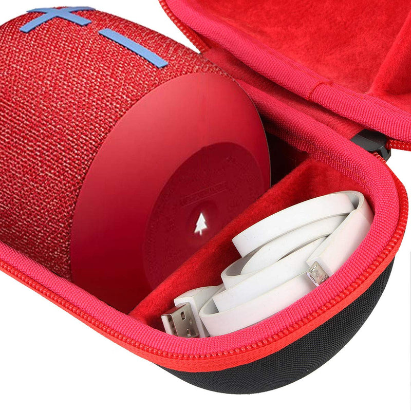  [AUSTRALIA] - co2CREA Hard Travel Case Replacement for Ultimate Ears UE Wonderboom 3 Wonderboom 2 Portable Waterproof Bluetooth Speaker (Black Case + Inside Radical Red) Black Case + Inside Radical Red for UE Wonderboom 1/2