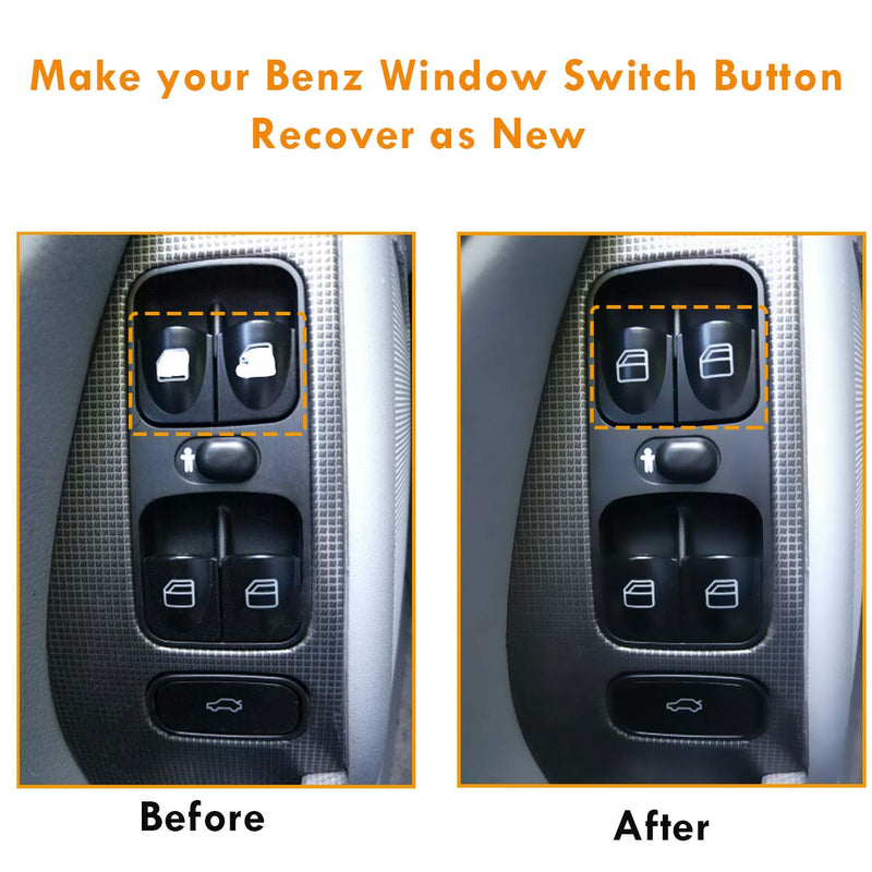 Moonlinks Window Switch Button Covers for Mercedes Benz C CLK Class, Front Left and Right Window Switch Repair Button Caps（2 Pieces,Fits Mercedes Benz W203 C230 C240 C280 C320 C350 C32 C55,W208） - LeoForward Australia