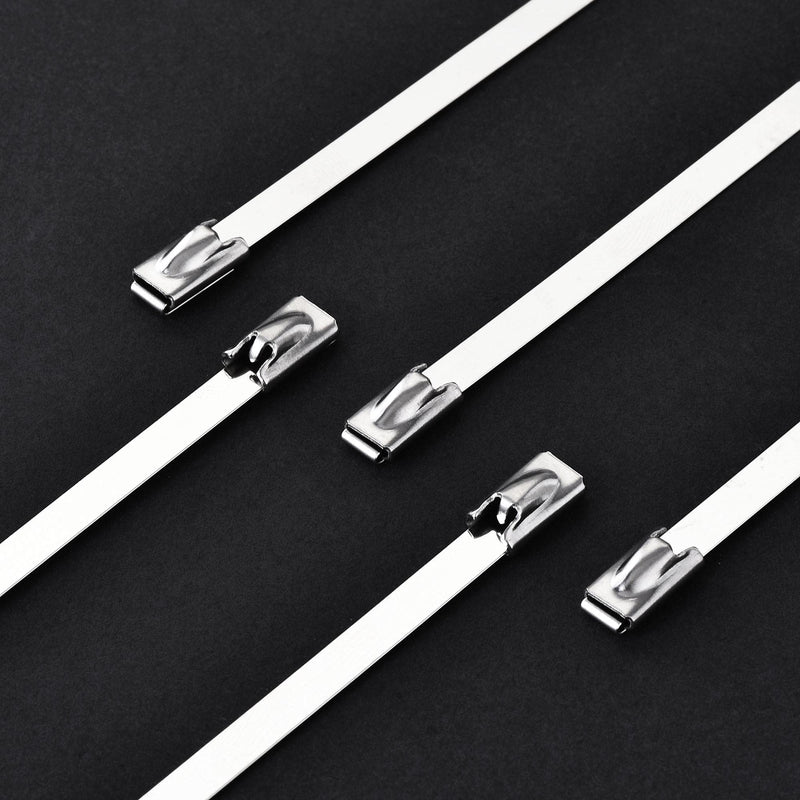  [AUSTRALIA] - uxcell 304 Stainless Steel Cable Zip Ties, 3.94" 5.9" 7.9" 11.8" Length, 0.18" Width, Self Locking Multi-Purpose Strap, 120pcs (Set)