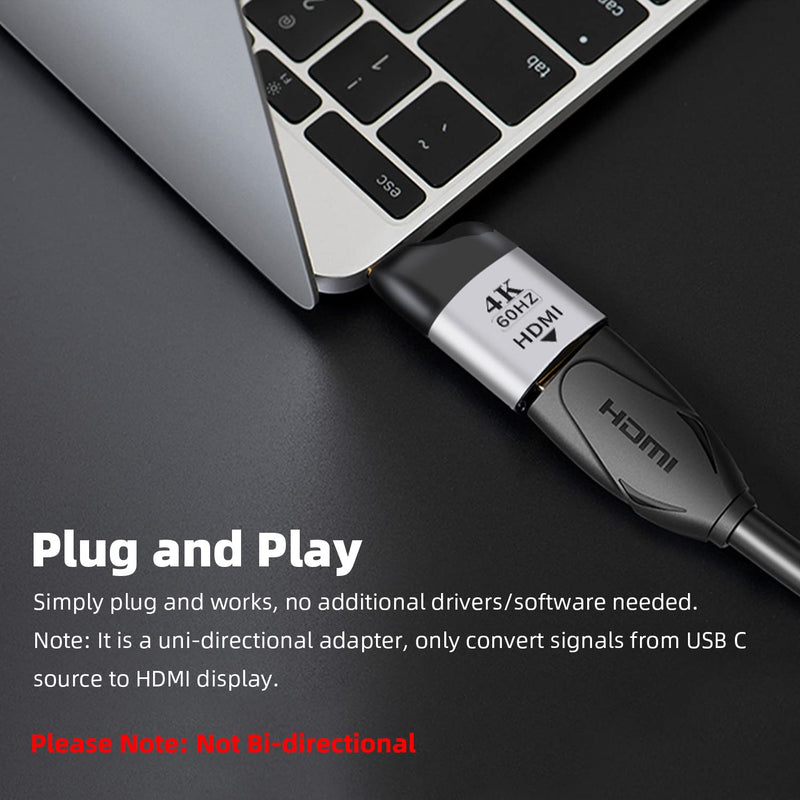  [AUSTRALIA] - AreMe USB C to HDMI Adapter 4K@60Hz, USB Type-C to HDMI Female Converter for MacBook Pro/Air, Surface, iPad Pro, Galaxy and More 1 PACK