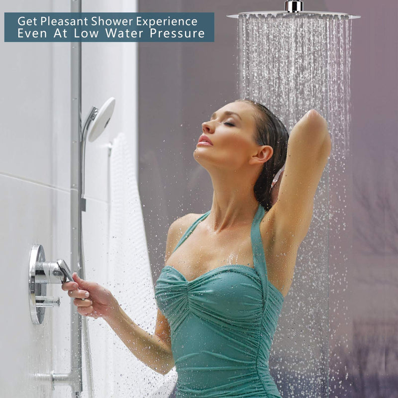 High Pressure Shower Head - Voolan Rain Shower head Made of 304 Stainless Steel - Comfortable Shower Experience Even at Low Water Flow (8 Inch, Chrome) 8 Inch - LeoForward Australia
