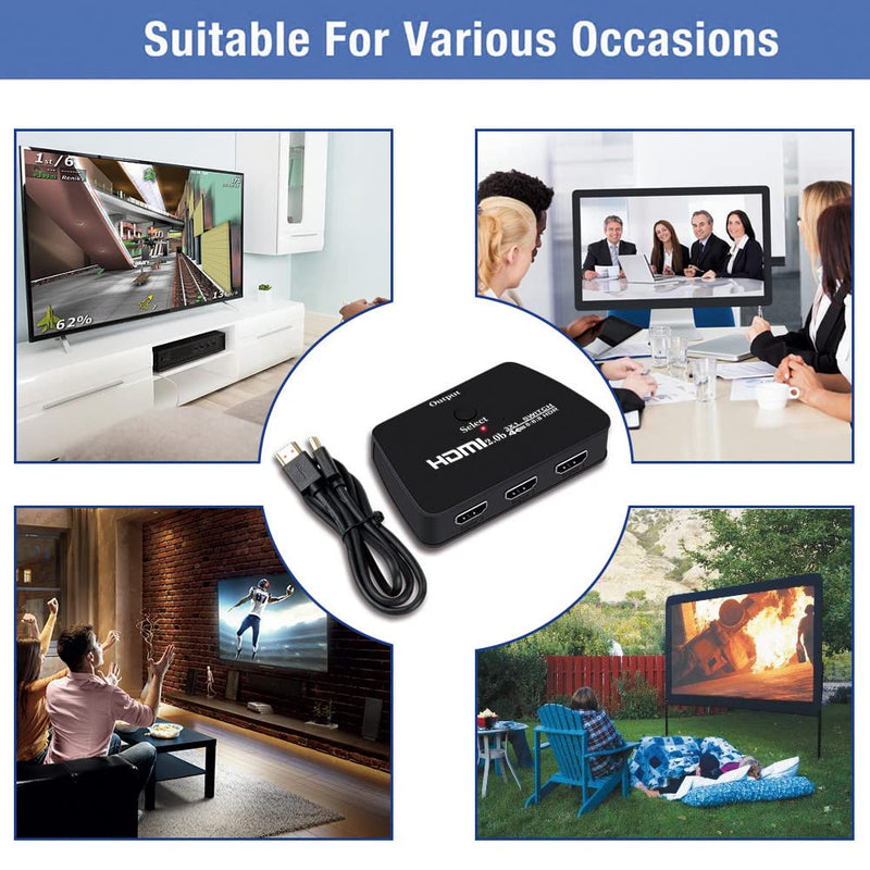  [AUSTRALIA] - 4K@60Hz HDMI Switch, NEWCARE HDMI Switch 3 in 1 Out, 3-Port HDMI Switcher Selector, Supports 4K, 3D, HDCP2.2, HDMI2.0, HDR, for Fire Stick 4K, HDTV, PS4/5, Game Consoles, PC