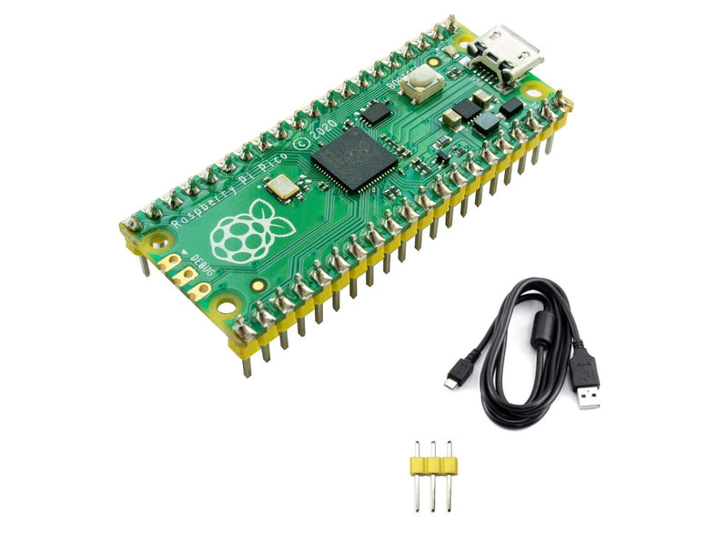  [AUSTRALIA] - waveshare Pre-soldered Raspberry Pi Pico Microcontroller Development Board with Header,Based on RP2040 Chip, Flexible Clock Running up to 133 MHz,Dual-core Arm Cortex M0+ Processor Pi Pico with pin