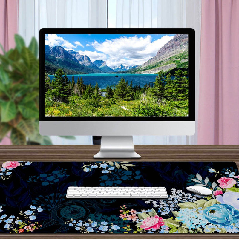 Extra Large Mouse Pad - Floral Design Gaming or Desk Mousepad - 31.5" x 15.7"x0.12''(3mm Thick)- XXL Protective Keyboard Desk Mouse Mat for Computer/Laptop-Peony Peony - LeoForward Australia