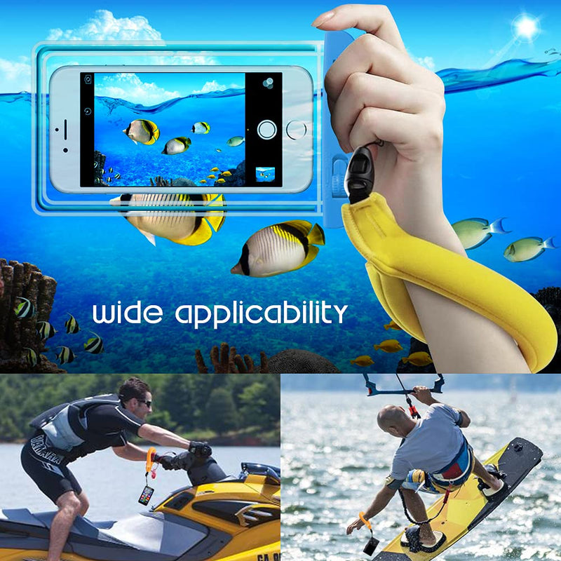  [AUSTRALIA] - Waterproof Camera Float Foam Strap, SourceTon Floating Wrist Strap for Underwater Camera & Cellphones, Keys and Sunglasses, Bonus an Universal Waterproof Case for Cellphone