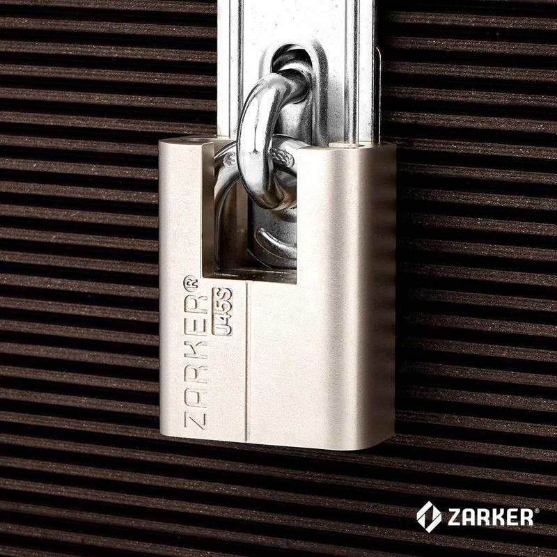  [AUSTRALIA] - Zarker J45S keyed Padlock - Stainless Steel Shackle Lock,Container storages, Warehouses, Vehicles Outside, or etc, Suitable for Places Have Bad Condition of Weather - 1 Pack