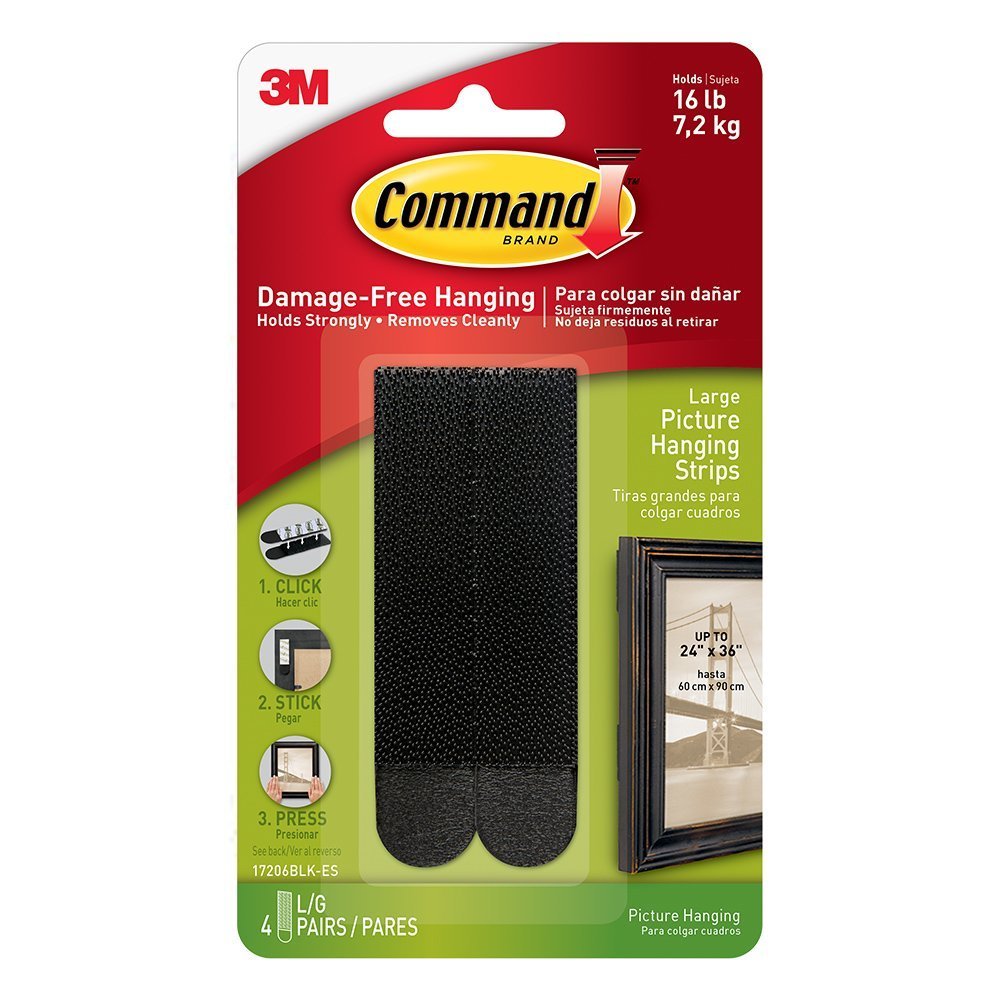  [AUSTRALIA] - Command Picture Hanging Strips Value Pack 4WLGL, Large, Black, 8-Pairs