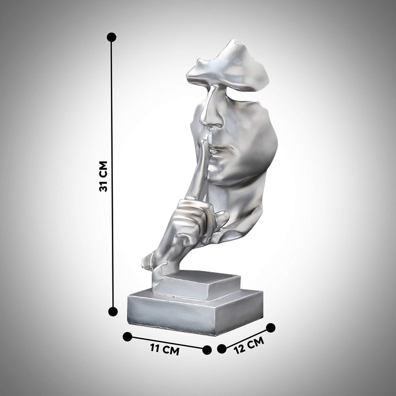  [AUSTRALIA] - Modern and Creative Silence Thinker of Men Statue Great Abstract Decorative Figurine Sculpture for Home and Living Room Decor Great for Office Or Desk (Black) Black
