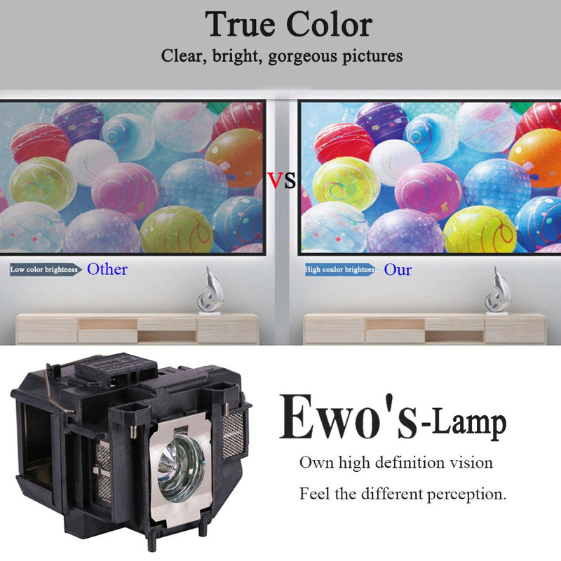  [AUSTRALIA] - EWO'S ELP67 Replacement Projector Lamp for Epson ELPLP67 PowerLite Home Cinema 500 707 710HD 750HD EX5210 EX7210 EX3210 EX3212 VS210 VS220 X12 W12 S12 V13H010L67 Lamp Bulb Replacement