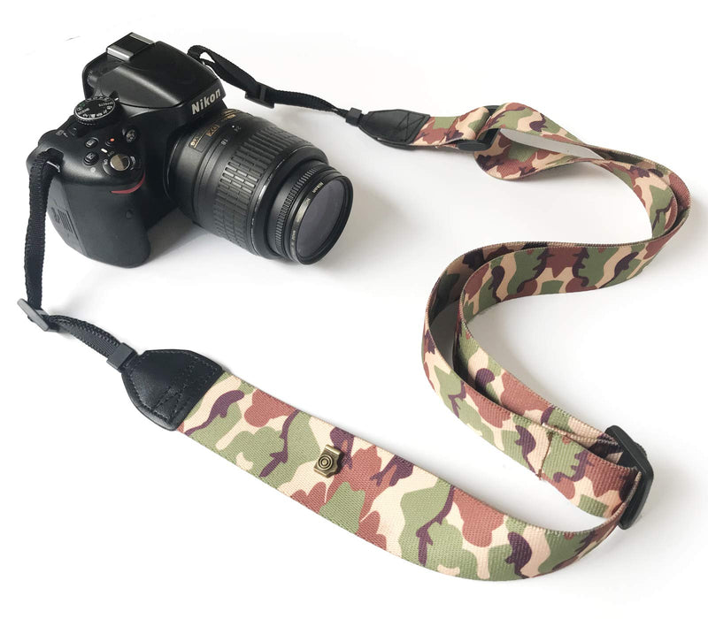  [AUSTRALIA] - Camera Strap Neck, Adjustable Vintage Soft Camera Straps Shoulder Belt for Women /Men,Camera Strap for Nikon / Canon / Sony / Olympus / Samsung / Pentax ETC DSLR / SLR Soft Camouflage Adjustable Neck
