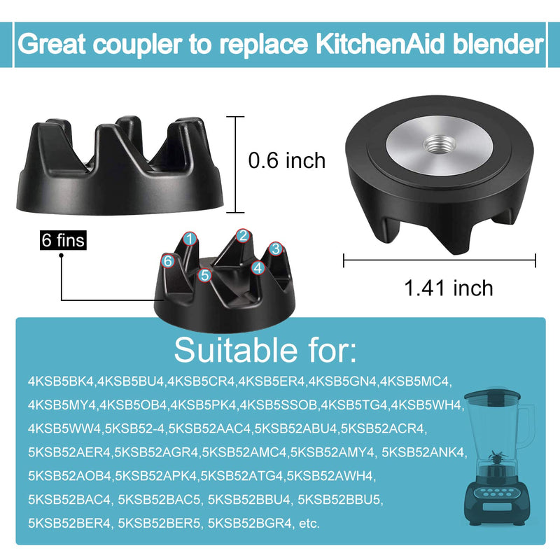  [AUSTRALIA] - 5Pcs 9704230 Blender Replacement Parts,Blender Coupler Accessories Rubber Gear Couplings,Compatible with KitchenAid WP9704230VP WP9704230--5 Coupler&1 Wrench 5 Coupler&1 Wrench