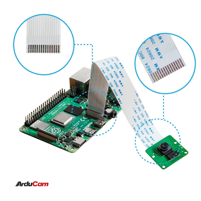  [AUSTRALIA] - Arducam Raspberry Pi Camera Module 8 Megapixel, 1080P IMX219 Camera Module Compatible with Raspberry Pi 4 Model B, Pi 3/3B+, and Pi Zero 2W (RPI-CAM-8MP + 20"/500mm Flex Cable + Pi Zero Cable) IMX219 CAM for RPI