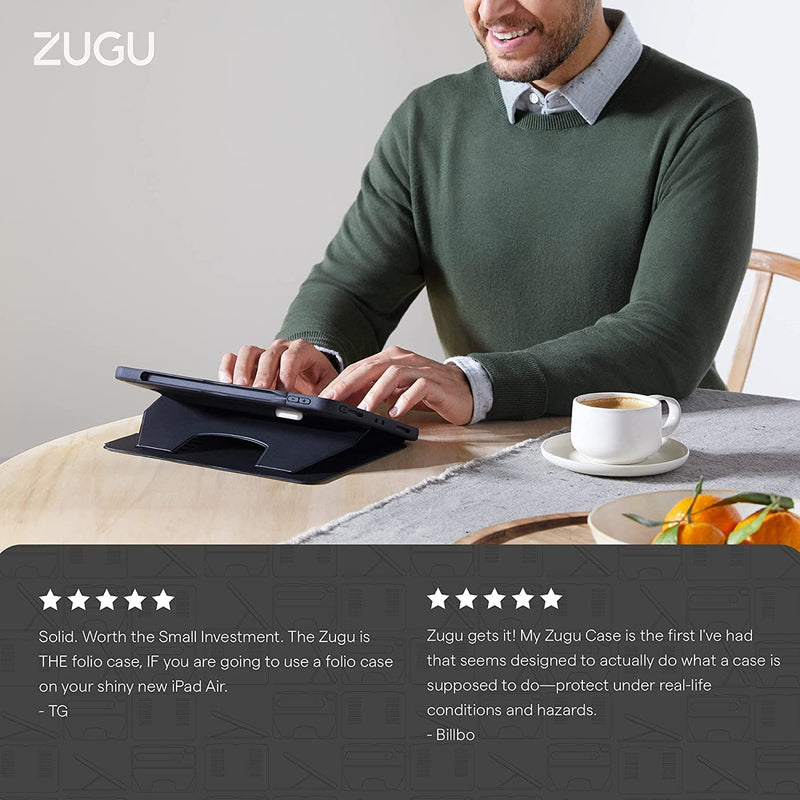  [AUSTRALIA] - Zugu Case for 2021 iPad Mini 6 - Slim Protective Case - Apple Pencil Pocket - 5 ft. Drop Protection - Secure 7 Angle Magnetic Stand - Sleep/Wake Cover (Fits Model #'s A2567, A2568 , A2569) Black