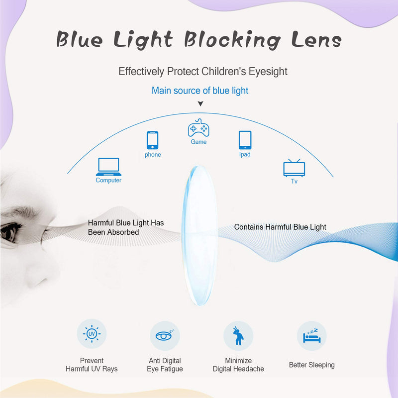 LifeArt Kid Blue Light Blocking Glasses, Filters 85% of Harmful Blue Light,Cut UV400, Anti Eyestrain and Blurry, Computer Reading Glasses, Anti Glare(LightBlue) 5163_c7 - LeoForward Australia