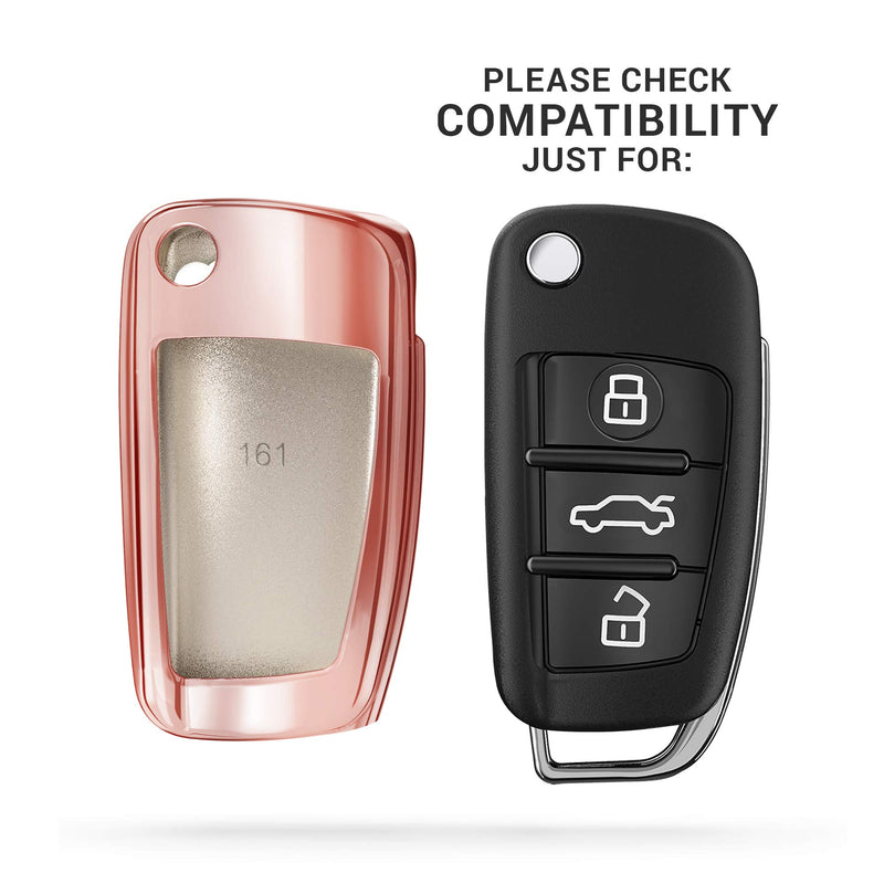 kwmobile Key Cover Compatible with Audi - Rose Gold High Gloss - LeoForward Australia