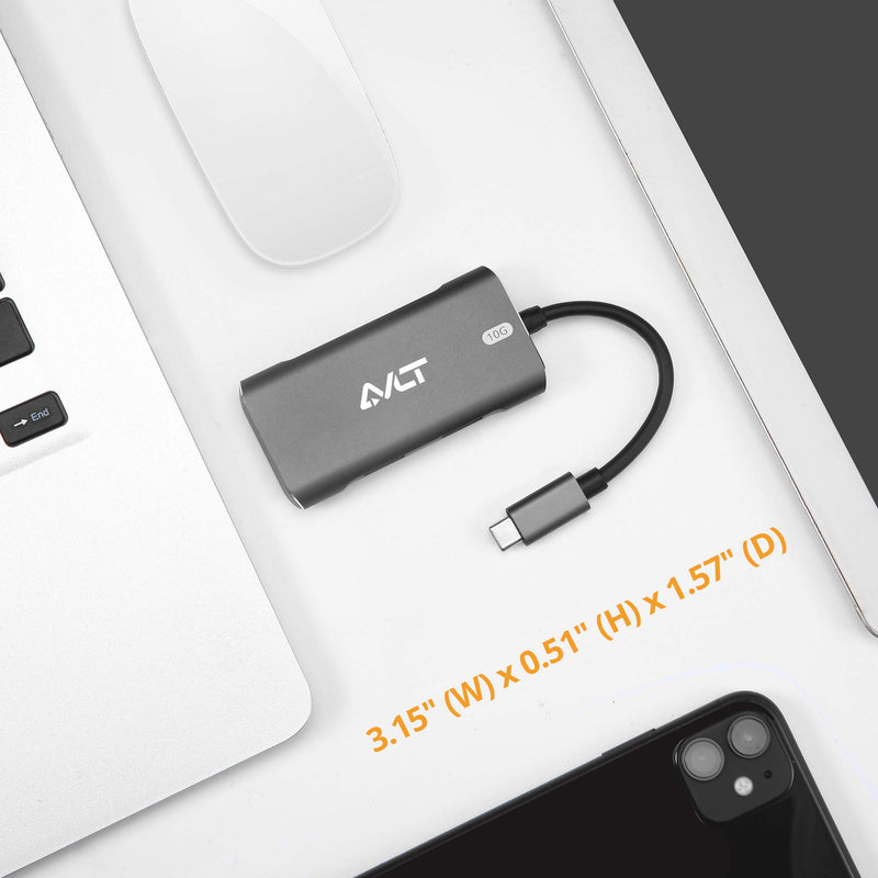 AVLT 4-Port USB 3.1 Gen 2 10G Hub - USB-A x2 USB-Cx2 - Portable USB-C Hub for MacBook Pro, iMac, iPad Pro, MacBook Air, Surface Pro, Pixel Slate, Galaxy Tab (Does Not Support USB-C Video Display) - LeoForward Australia