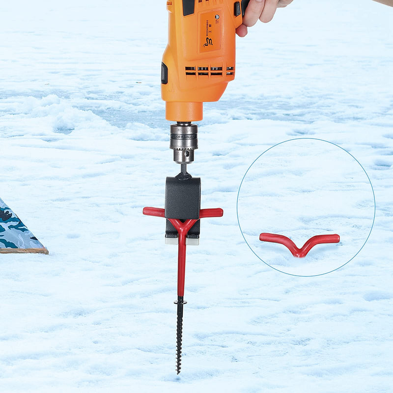  [AUSTRALIA] - Universal Ice Anchor Tool Power Drive Drill in Your Heavy Duty Spiral Screw Ground Anchors in Seconds Ice Fishing Anchors Tool for Ice Insert Sewing Works with 10 mm Diameter Drills Simple Style