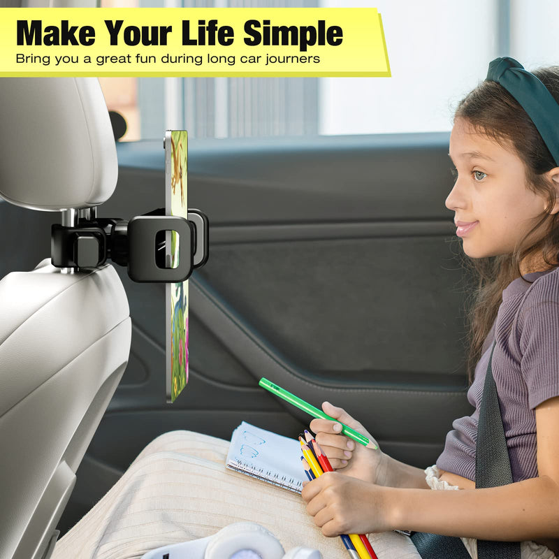  [AUSTRALIA] - Tablet Holder for Car Headrest, Adjustable Positions and 360° Rotation Ipad Holder for Car Backseat, Ipad Car Mount for Kids, Ipad Car Holder Back Seat Fit All 5.4-12.9" Tablets and Cell Phones