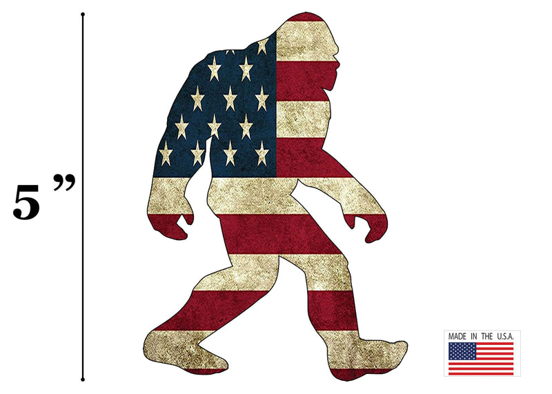  [AUSTRALIA] - Rogue River Tactical USA Flag Bigfoot Sasquatch Sticker Bumper Car Decal Gift Patriotic American United States