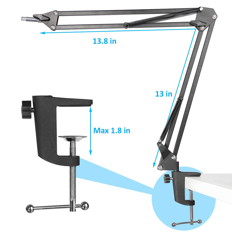  [AUSTRALIA] - YOUSHARES AT2020 Mic Stand with Pop Filter - Microphone Boom Arm Stand with Foam Windscreen for AT2020 USB + AT2035 Condenser Microphone