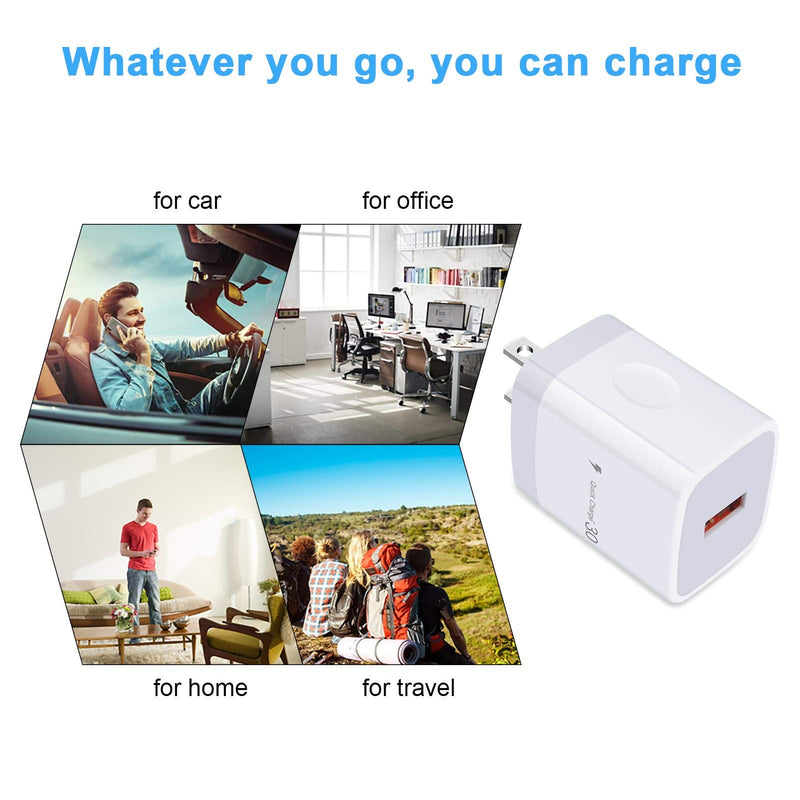 [AUSTRALIA] - Quick Charge 3.0 USB Charger,GiGreen 2-Pack Fast Charging Wall Plug Adaptive Power Block Compatible iPhone 14 Pro Max 13 12 11 X,Samsung Galaxy S23 Ultra A14 5G A13 S21FE A53 A23 A03s S22,Pixel 7Pro 6 white2