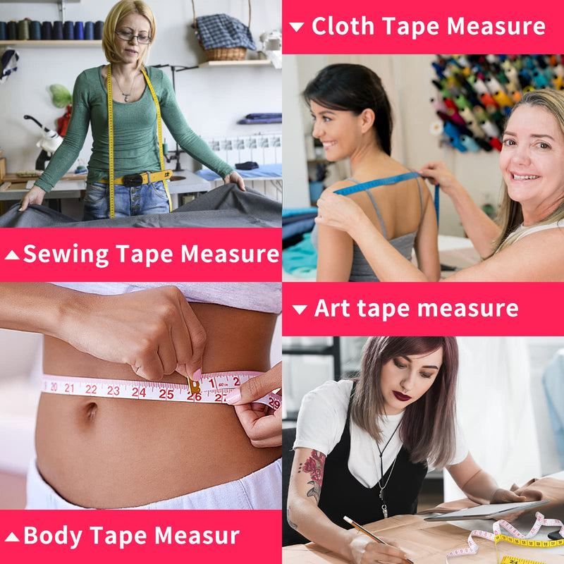  [AUSTRALIA] - Tape Measures 24 Pack Measuring Tape Bulk for Body Sewing Tailor Cloth Craft Supplies Knitting Projects Measurement Double Scale 150cm/60inch - 6 Colors