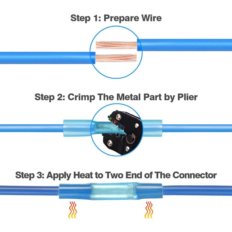  [AUSTRALIA] - CESFONJER Waterproof Cable Connectors | Cable connector butt connector shrink connector | Cable lugs crimp connector set (red 60 pieces, blue 40 pieces, yellow 30 pieces)