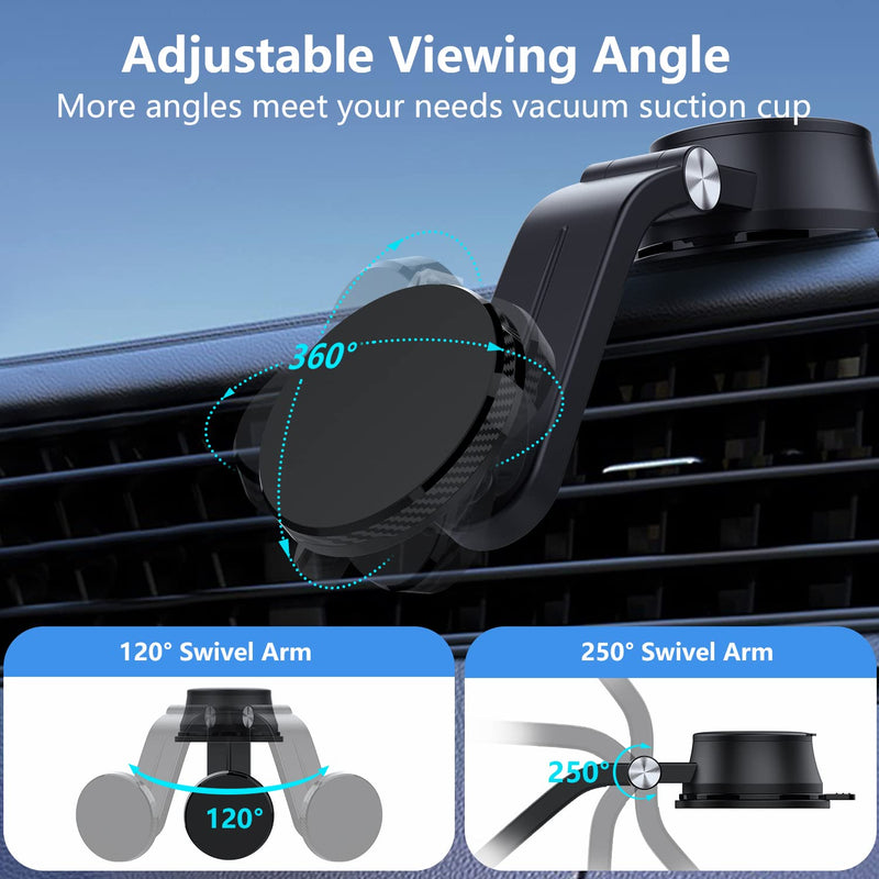  [AUSTRALIA] - OUTXE Magnetic Dashboard Car Mount Compatible with Magsafe iPhone 14 13 12 Mini Pro Max, 360° Rotation Cell Phone Holder Automobile Cradles Magnet Dash Carmount -Black