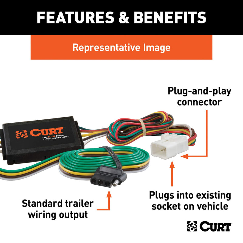  [AUSTRALIA] - CURT 56338 Vehicle-Side Custom 4-Pin Trailer Wiring Harness, Select Mazda CX-9