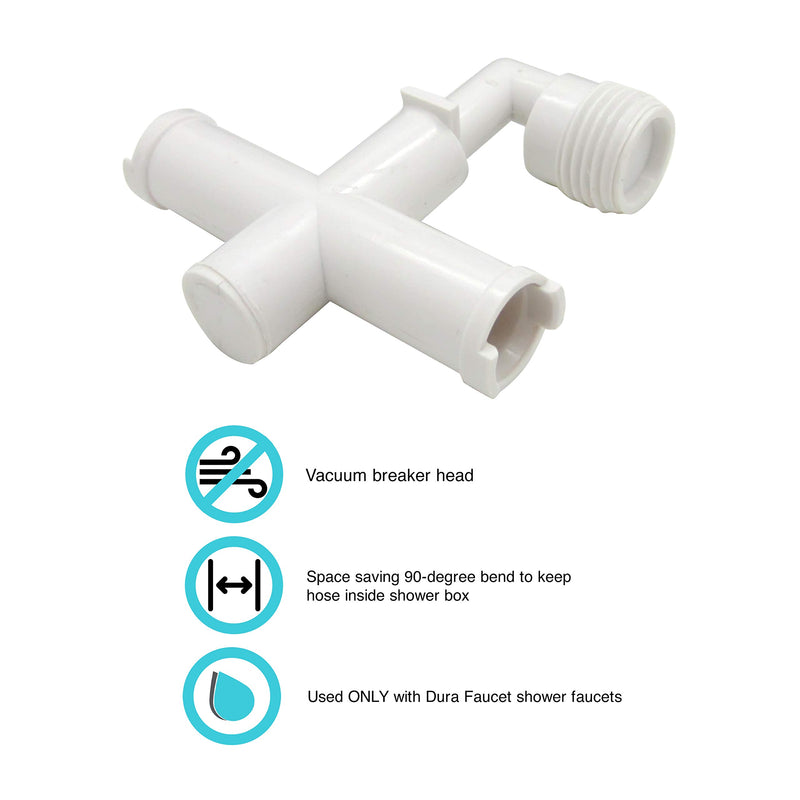  [AUSTRALIA] - Dura Faucet DF-RK910-WT RV Exterior Shower Faucet Diverter Tee Replacement (White) White