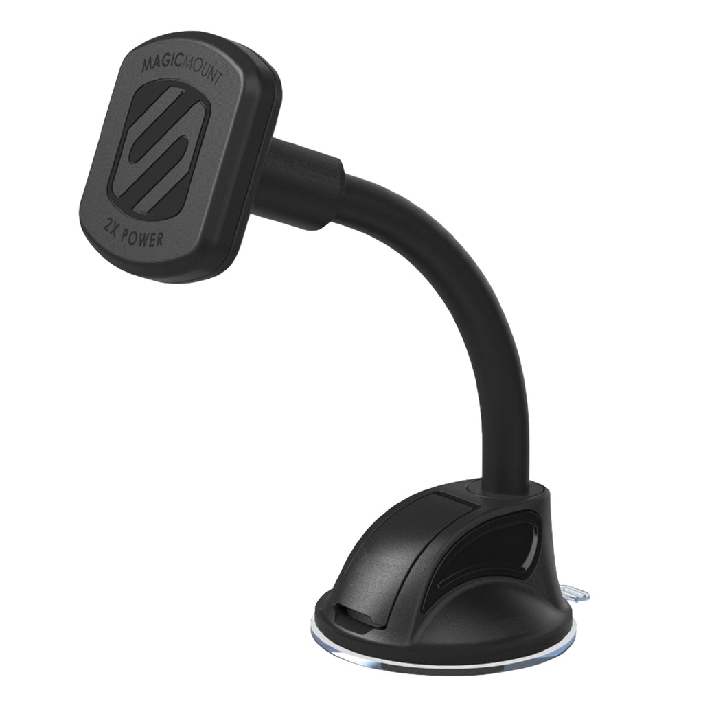  [AUSTRALIA] - Scosche MAGTHD2 MagicMount XL Magnetic Suction Cup Phone Mount for Car Dash, Window or Flat Surface, Adjustable, Stick Grip Base with Magnet, Black Holder
