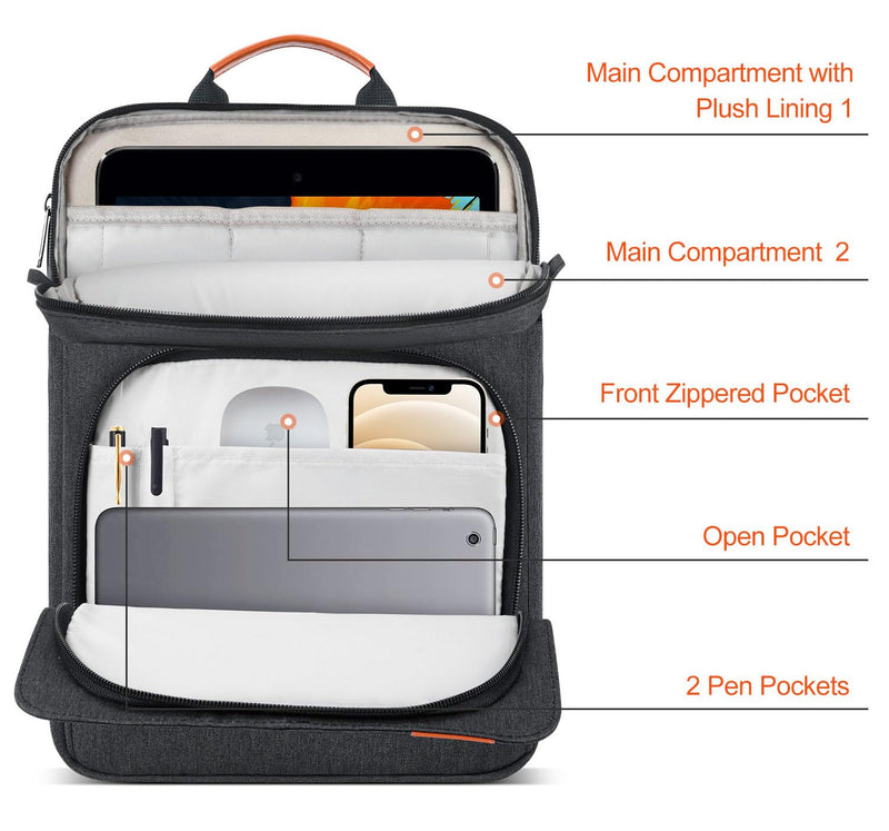  [AUSTRALIA] - 12.4-13 Inch Tablet Sleeve Case for 12.4" Samsung Galaxy Tab S8+ S7+ Plus S7 FE, iPad Pro 12.9"/MacBook Air Pro 13"/MacBook Pro 14" M2 M1 Laptop Shoulder Bag,Surface Pro 9 13" 2022 Carrying Bag-Grey 12.4-13 Inch Grey