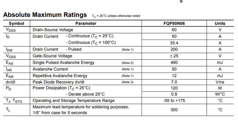 Bridgold 10pcs FQP50N06 FQP50 50N06 N-Channel Mosfet Transistor 52 A 60 V,3-Pin TO-220AB - LeoForward Australia