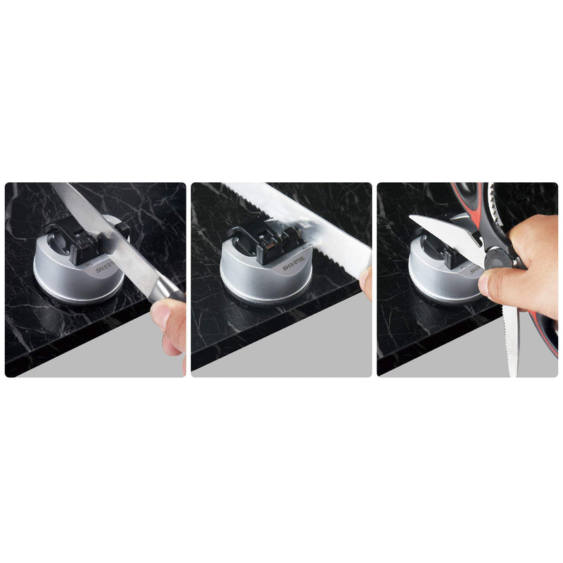  [AUSTRALIA] - SHARPAL 191H Pocket Kitchen Chef Knife Scissors Sharpener for Straight & Serrated Knives, 3-Stage Knife Sharpening Tool Helps Repair and Restore Blades