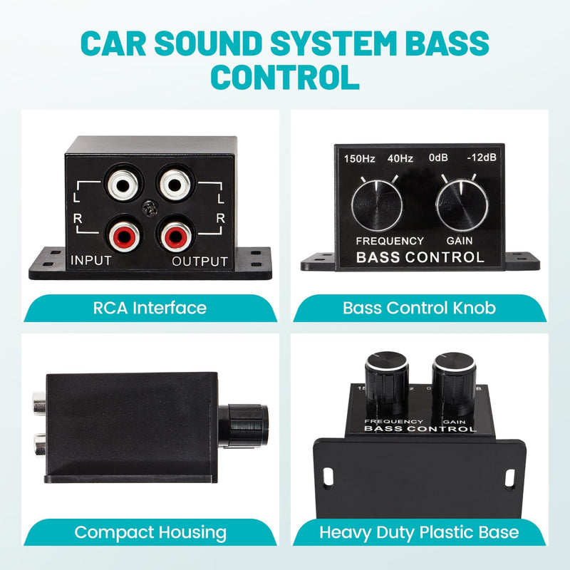  [AUSTRALIA] - NuIth Universal Amplifier RCA Bass Controller, Car Audio Level Volume Control Knob, Bass Control Knob Controller, Gain Control Adjust Knob Car Audio Regulator Amplifier for Most Vehicles