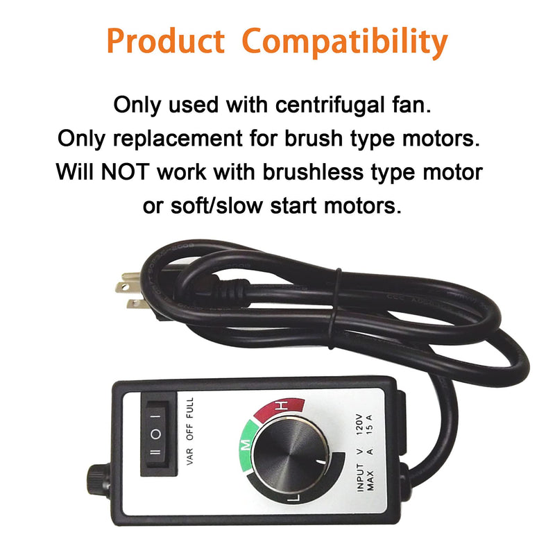  [AUSTRALIA] - findmall Replacement for Router Fan Variable Speed Controller Electric Motor Rheostat AC 120V