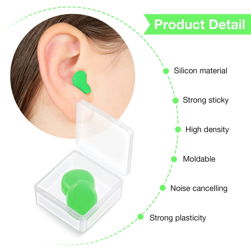  [AUSTRALIA] - 21 Pairs Ear Plugs for Sleeping Soft Reusable Moldable Silicone Earplugs Noise Cancelling Earplugs Sound Blocking Ear Plugs with Case for Swimming, Concert Airplane 32dB NRR (Green, Orange, Rose Red) Green, Orange, Rose Red