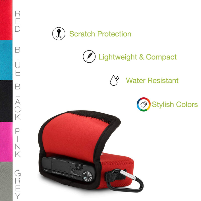  [AUSTRALIA] - MegaGear MG086 Sony Cyber-shot DSC-RX100 VII, Cyber-shot DSC-RX100 VI, DSC-RX100 V, DSC-RX100 IV, DSC-RX100 III, DSC-RX100 II Ultra Light Neoprene Camera Case - Red