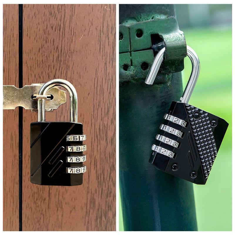  [AUSTRALIA] - ZPLIUST Combination Locks Resettable 4-Digit Outdoor Waterproof Padlock for Gym, School Locker, Fence, Toolbox, Gate, Hasp Storage Lock (Black & Blue 2 Pack) Black & Blue