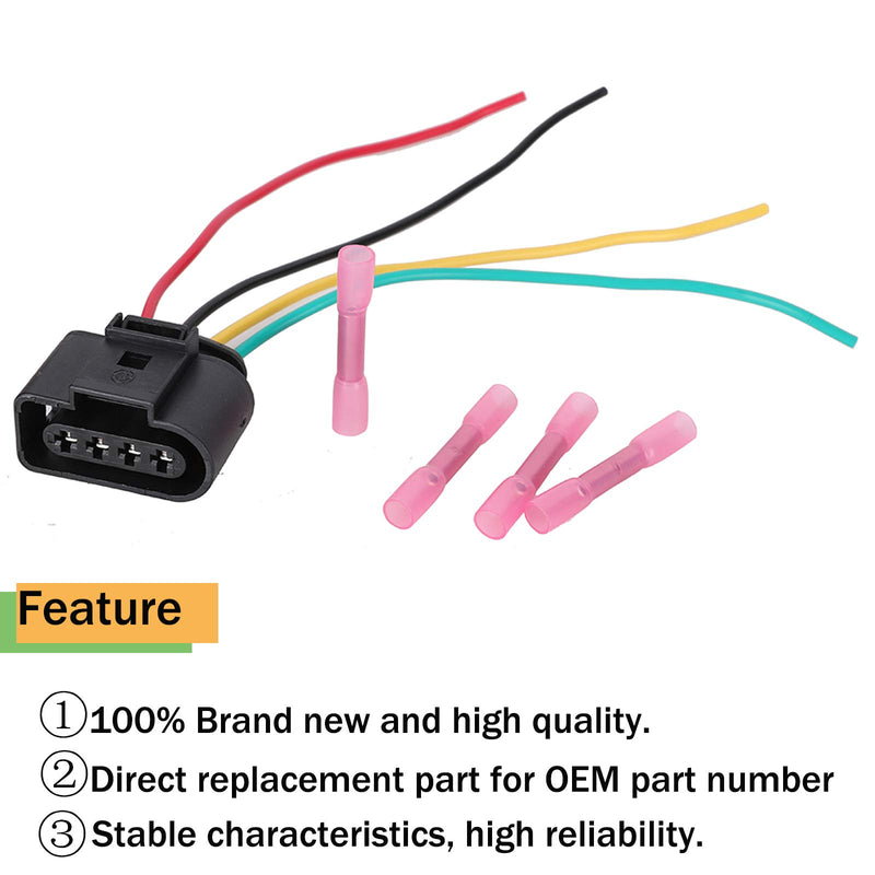 4 Packs Ignition Coil Connector Plug Harness Pigtail Harness Replacement for VW, Volkswagen Audi 1.8T, 2.0T, 2.5L, 3.2L, 4.2L Vehicles - LeoForward Australia