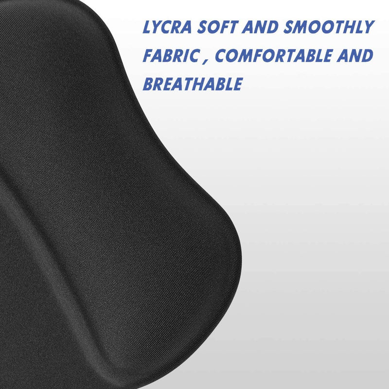 2 PCS Mouse Pad with Wrist Support Bar Set Ergonomic Mouse Pad with Gel Wrist Rest Support, Gaming Mouse Pad with Lycra Cloth, Non-Slip PU Base for Computer Laptop Home Office & Travel Black - LeoForward Australia