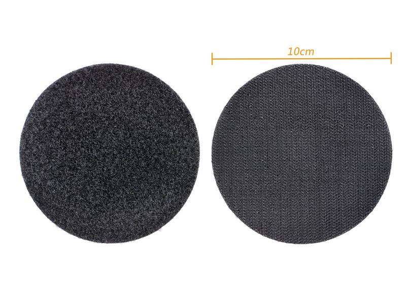  [AUSTRALIA] - 8 Pack Hook Loop Tape Dots Round Self Adhesive Perfect for Home or Office (4 inch Diameter, Black)