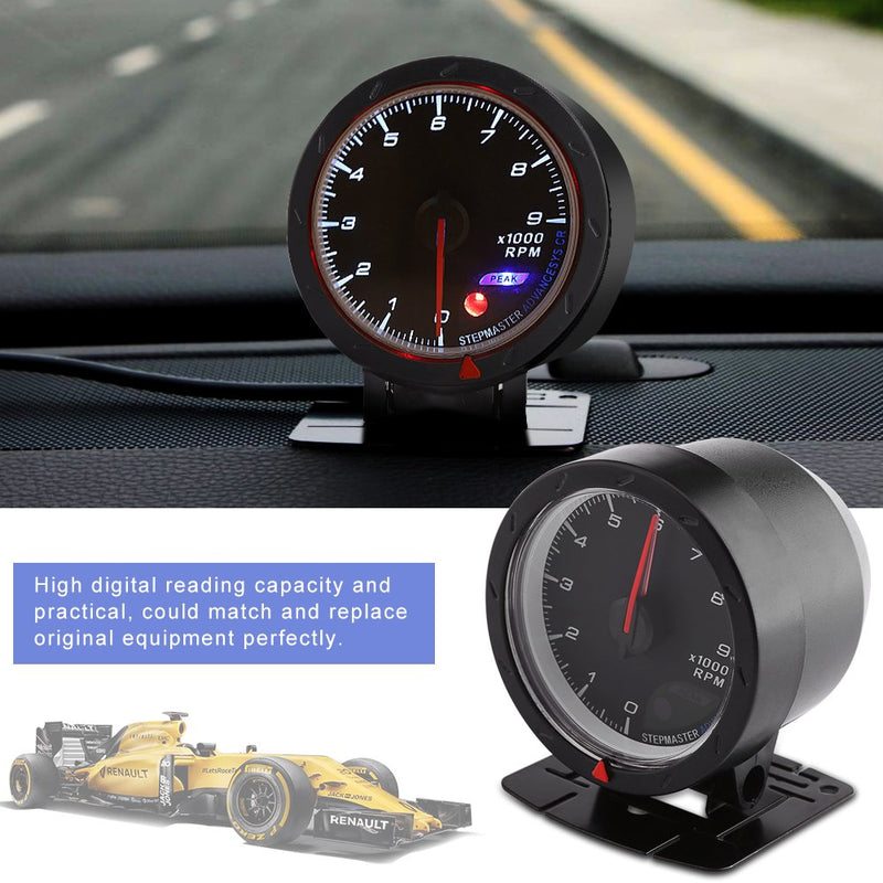  [AUSTRALIA] - Qiilu Universal 12V 9000 RPM Shift Tachometer Gauge with LED Backlight For Auto Racing Car