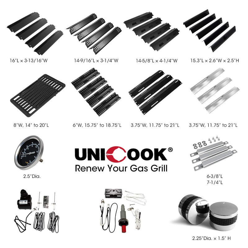 Unicook Porcelain Steel Heat Plate, Extends from 11.75" up to 21" L, Pack of 1, Grill Replacement Parts, Heavy Duty Adjustable Heat Shield, Heat Tent, Burner Cover, Flame Tamer for Barbecue Gas Grill - LeoForward Australia