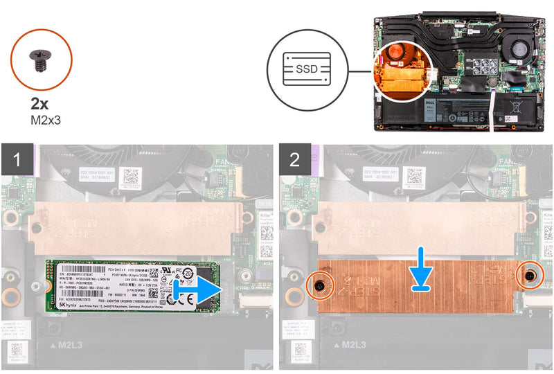 Deal4GO M.2 2280 SSD Heatsink Hard Drive Cover Heat Shield for Dell G3 3500 G5 5500 G5 SE 5505 0YX0F3 YX0F3 - LeoForward Australia
